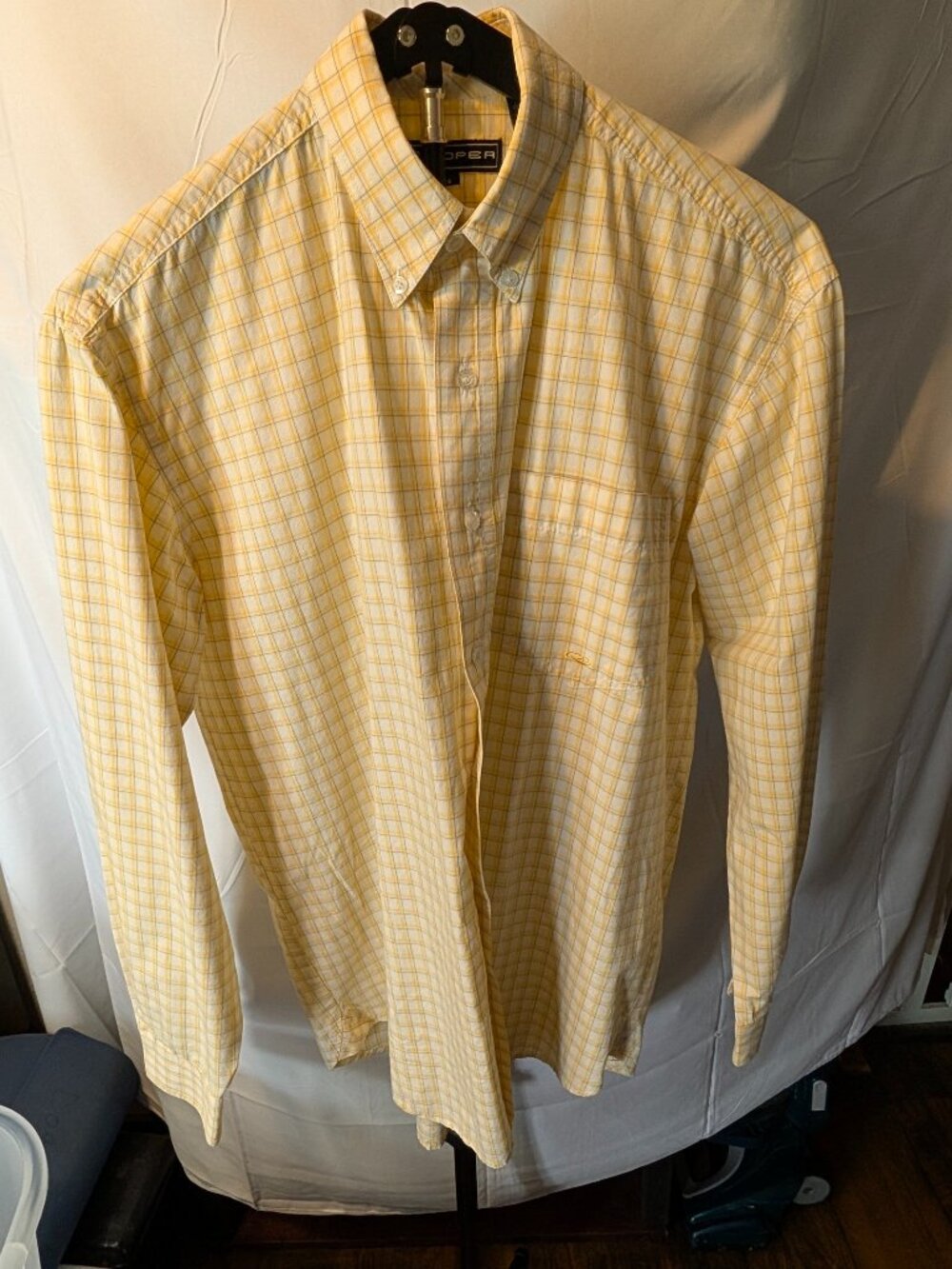 Roper Shirt Mens Small Yellow Plaid Western Button Down Long Sleeve Western